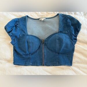 Derek Heart Blue Crop Top